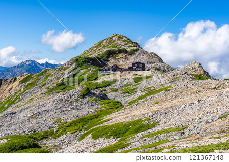 大天羊山頂和山間小屋大天莊，北阿爾卑斯山，大天羊山全景銀座垂直登山 121367148