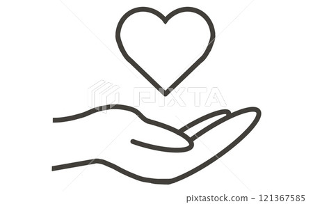 Hands and heart icon, symbolic design of love and support Hands and heart icon, symbolic design of love and support 121367585