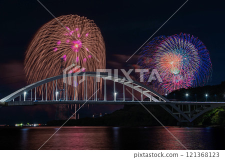 Imari Bay Fireworks over the Imari Bay Bridge Imari Bay Fireworks over the Imari Bay Bridge 121368123