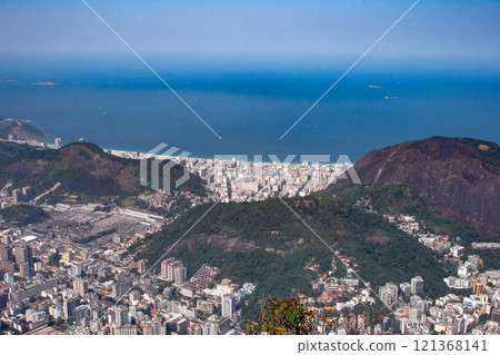 Stunning aerial view of Rio de Janeiro with Sugarloaf Mountain, Guanabara Bay, and cityscape Stunning aerial view of Rio de Janeiro with Sugarloaf Mountain, Guanabara Bay, and cityscape 121368141