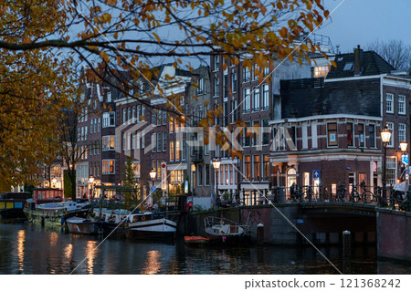 amsterdam city a t night 121368242