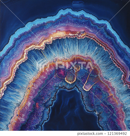 Blue fantastic natural stone texture background AI image 121369492