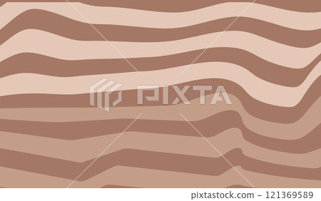 Brown background retro horizontal banner. Abstract Mocha mousse gradation lines textured template. Monochrome chocolate backdrop. Minimal modern nude colors transition. Vector illustration 121369589