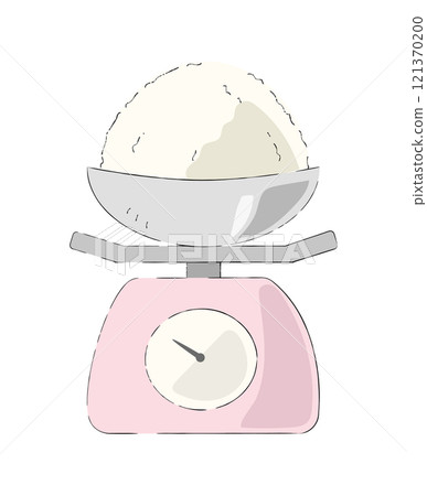 Scales with a bowl of flour on it 121370200