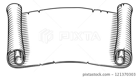 Scroll Banner Paper Vintage Old Rolled Parchment Scroll Banner Paper Vintage Old Rolled Parchment 121370303