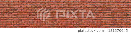Panorama Red brick wall texture background, 121370645