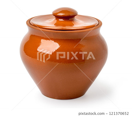 new ceramic pot isolated new ceramic pot isolated 121370652