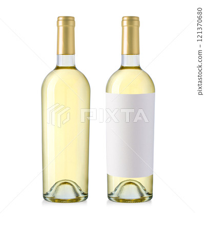 white wine bottle isolated 121370680