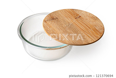 Glass food container with lid 121370694