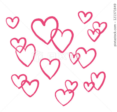 Hand-drawn heart illustration icon. An illustration of many hearts. A doodle of a Valentine's Day image. Hand-drawn heart illustration icon. An illustration of many hearts. A doodle of a Valentine's Day image. 121371649