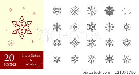 Snowflake icons Snowflake icons 121371796