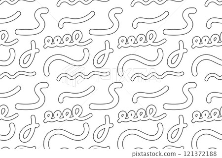 Seamless Black and White Wavy Doodle Pattern Seamless Black and White Wavy Doodle Pattern 121372188