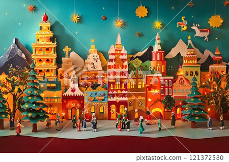 A vibrant depiction of Christmas traditions from around the world 121372580