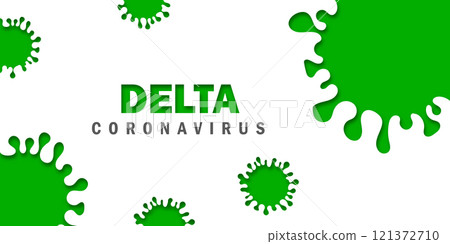 New Coronavirus or SARS-CoV-2 Variant Delta B.1.617.2 Green Illustration 121372710