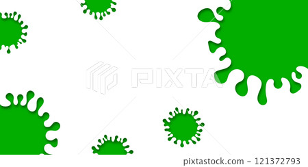 Vector illustration of green virus cells or new variant of Covid-19 with rings wave,empty space,sample text,design template on white background,COVID-19 mutation concept Vector illustration of green virus cells or new variant of Covid-19 with rings wave,empty space,sample text,design template on white background,COVID-19 mutation concept 121372793