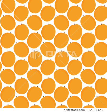 Apricots Seamless pattern in trendy minimalism Summer colorful background texture or wallpaper idea 121373239