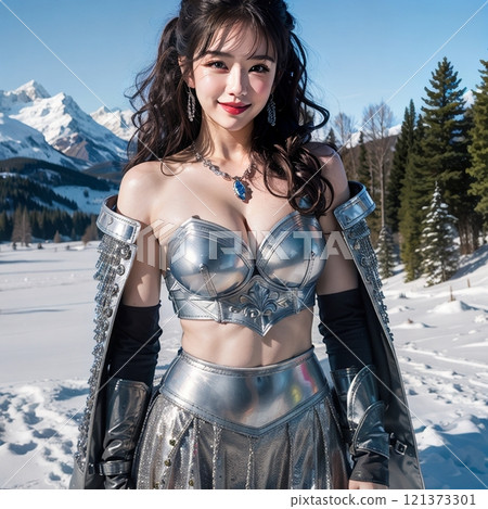 Blue sky and snowy scenery Blue sky and snowy scenery 121373301