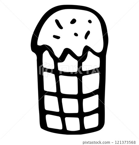 Vector Easter cake in doodle style Vector Easter cake in doodle style 121373568