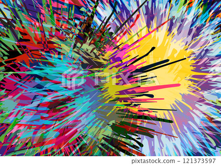 Abstract vector splatter multicolor background design. illustration vector design. 121373597