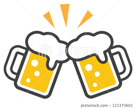 Illustration of a beer toast Illustration of a beer toast 121373602