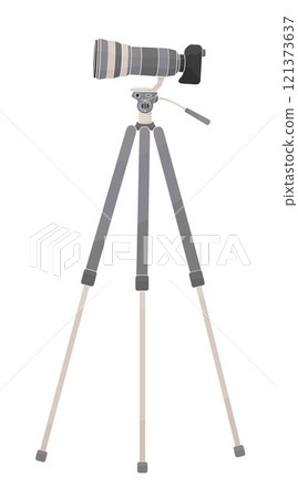 telephoto camera on tall tripod telephoto camera on tall tripod 121373637