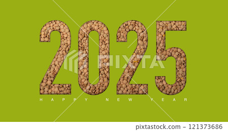 2025 lentil new year concept on a green background concept series  121373686