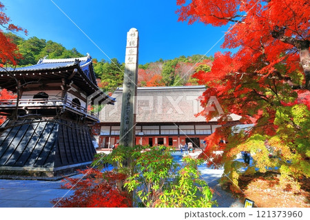 [滋賀縣]晴天永源寺的紅葉（本堂及鐘樓） 121373960