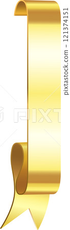 Vertical golden banner hanging with folded end and two tails, creating a luxurious and elegant design element, perfect for awards, invitations, or certificates Vertical golden banner hanging with folded end and two tails, creating a luxurious and elegant design element, perfect for awards, invitations, or certificates 121374151