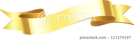 Golden waving ribbon creating a sense of...-插圖素材 [121374197] - PIXTA圖庫