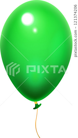 Realistic green balloon floating gracefully with a shiny gold string against a clean white background, enhancing party decorations for celebrations and joyful occasions Realistic green balloon floating gracefully with a shiny gold string against a clean white background, enhancing party decorations for celebrations and joyful occasions 121374206