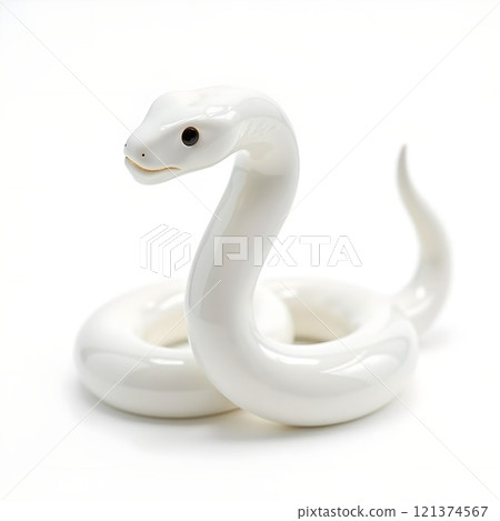 White snake brings good fortune and happiness 121374567