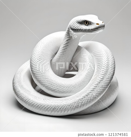 White snake brings good fortune and happiness 121374581