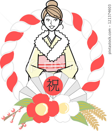 Adult woman in kimono 121374603