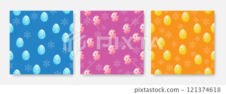 Set of seamless pattern for easter. 121374618