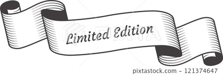 Vintage ribbon banner featuring the phrase limited edition, perfect for enhancing advertising and marketing strategies for rare and collectible products, exuding elegance and exclusivity 121374647