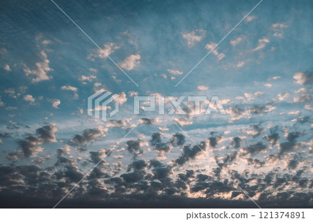 Dramatic dark cloudy sky over sea, natural photo background Dramatic dark cloudy sky over sea, natural photo background 121374891