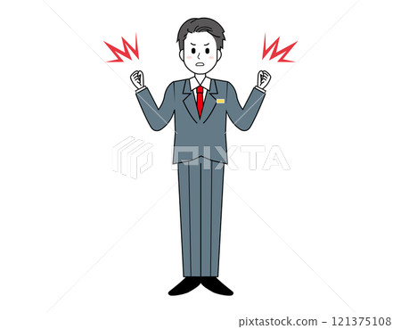 男性銷售員為顧客服務的插圖 男性商人的全身插圖 男性銷售員為顧客服務的插圖 男性商人的全身插圖 121375108