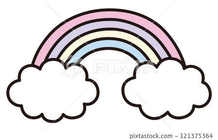 Cute clouds and rainbow vector illustration - Stock Illustration ...