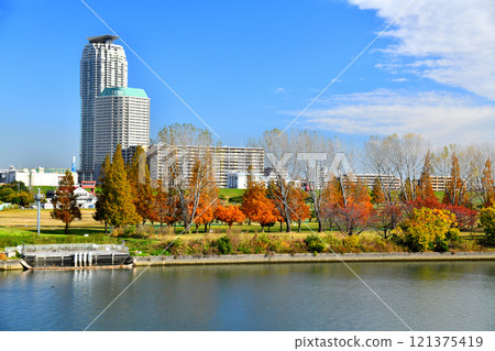 Shin-Arakawa Ohashi Bridge / View towards Kawaguchi City from the Arakawa River (Kawaguchi City, Saitama Prefecture) [2024.11] 121375419