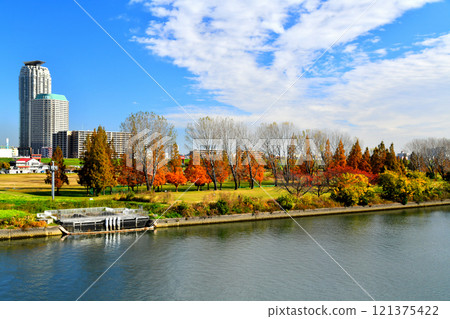 Shin-Arakawa Ohashi Bridge / View towards Kawaguchi City from the Arakawa River (Kawaguchi City, Saitama Prefecture) [2024.11] 121375422