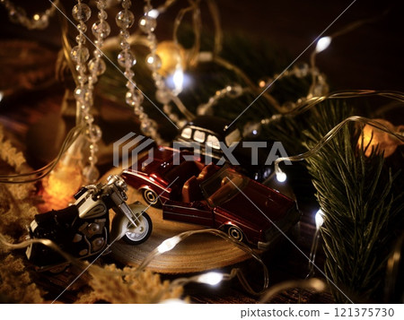 Bikes and cars in glitter Bikes and cars in glitter 121375730