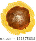 Watercolor spaghetti with meat sauce 121375838