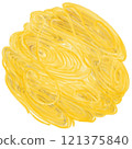 Boiled pasta painted in watercolor 121375840