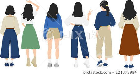 婦女從後面的插圖集 121375984