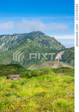 Mount Okudainichi seen from Murododaira Climbing Mount Tsurugi in the Northern Alps 121376385