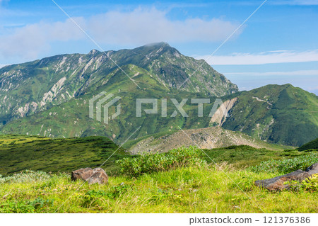 Mount Okudainichi seen from Murododaira Climbing Mount Tsurugi in the Northern Alps Mount Okudainichi seen from Murododaira Climbing Mount Tsurugi in the Northern Alps 121376386
