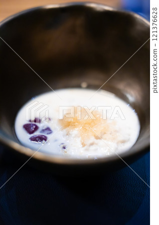 Thai glutinous rice balls with coconut milk Thai glutinous rice balls with coconut milk 121376628