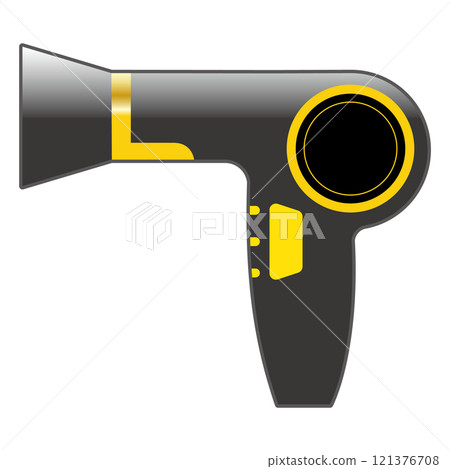 Black and yellow luxury hair dryer illustration (white background) 121376708