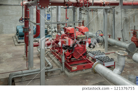 Fire protection system and Cold water machine in control room in the basement. 121376755