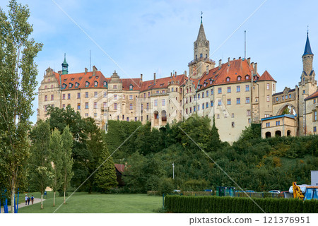 Sigmaringen, Germany - located in the Black Forest, very close to the source of the river Danube, Sigmaringen is famous for its Medieval fortress 121376951